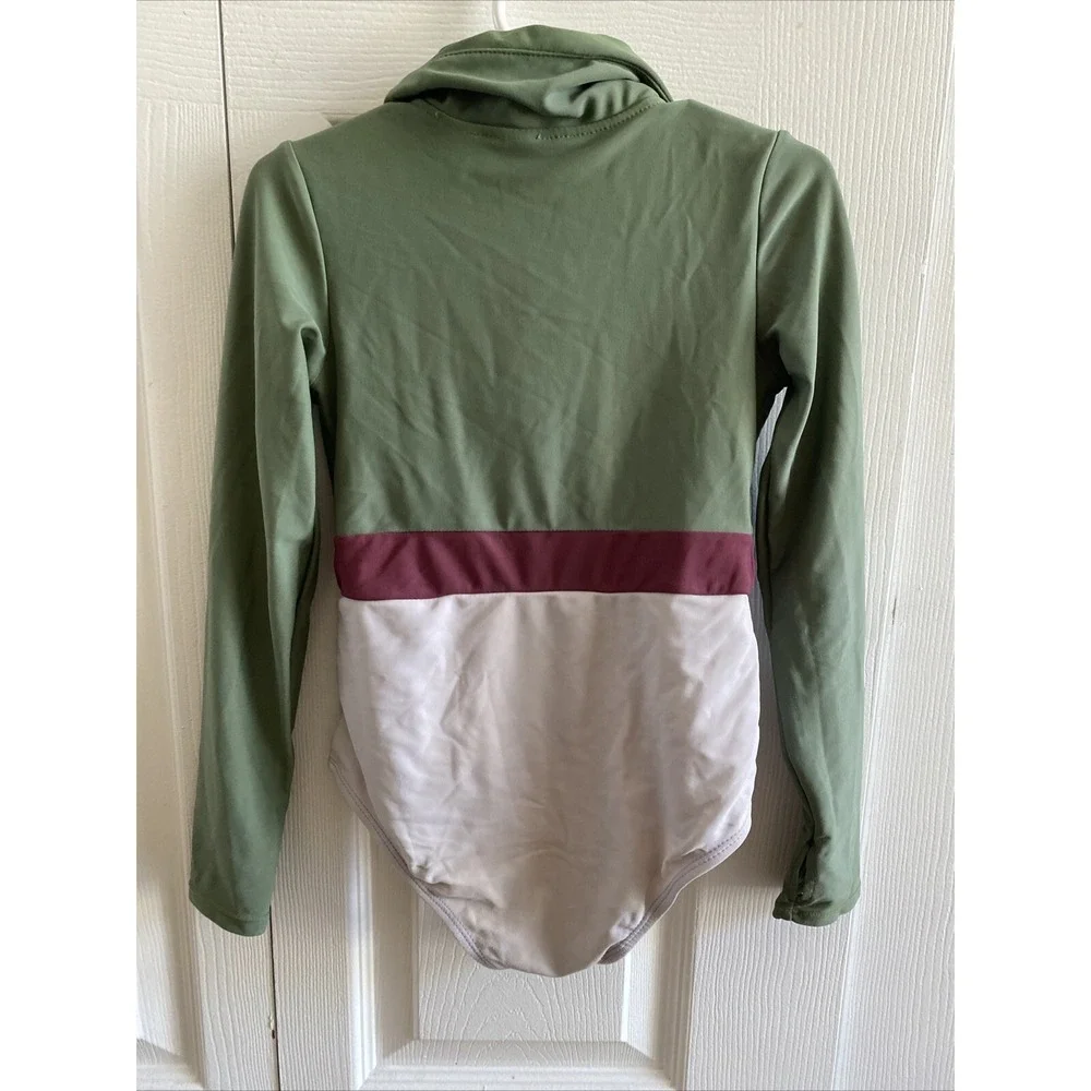 Mott 50 Toddler Girls Margherita Olive Green One Piece Long Sleeve Swim‎
